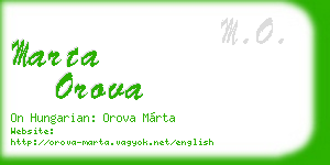 marta orova business card